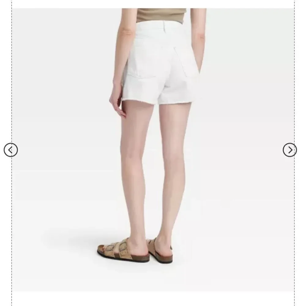 🆕🩳High-Rise Midi Cutoff Jean Shorts from Universal Thread - White